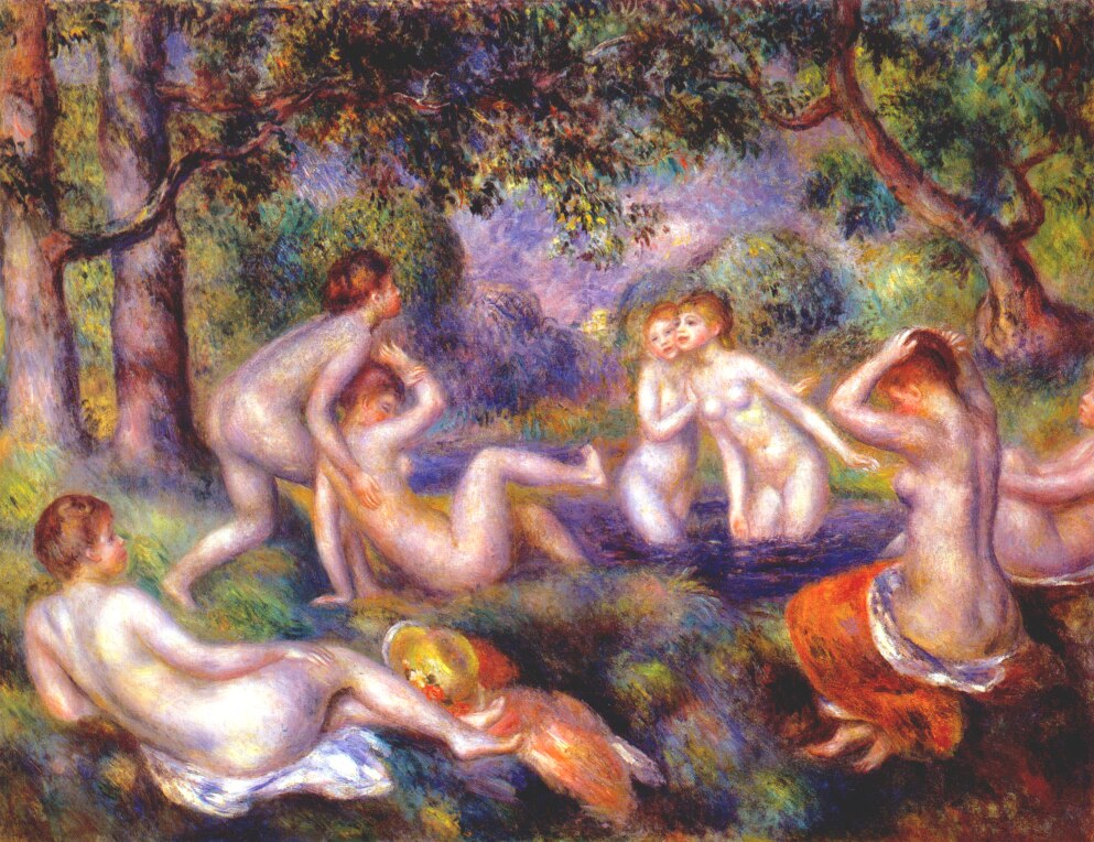 Bathers in the forest - Pierre-Auguste Renoir painting on canvas
